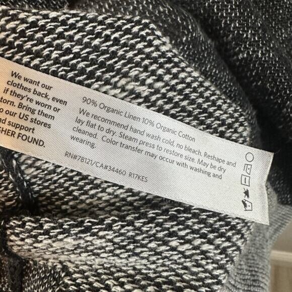 Eileen Fisher Sweater XL Organic Linen Cotton Lagenlook Gray Box Tunic Oversized - Picture 4 of 7
